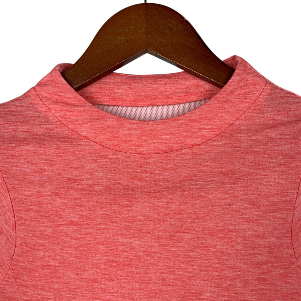 The North Face Crop Top Short Sleeve Coral Pink T-shirt Fitted Shirt Women's M - Picture 2 of 8